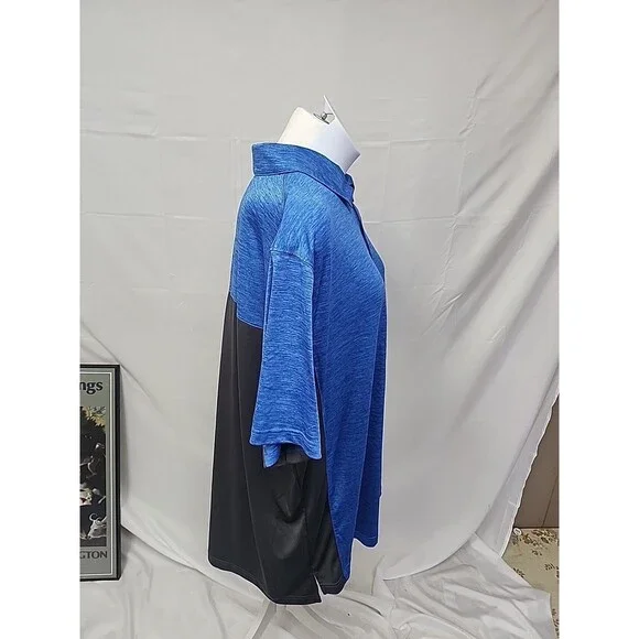 The Foundry Supply Co Men's 3XLT Polo Shirt Blue And Heather Grey Polyester - Picture 3 of 7